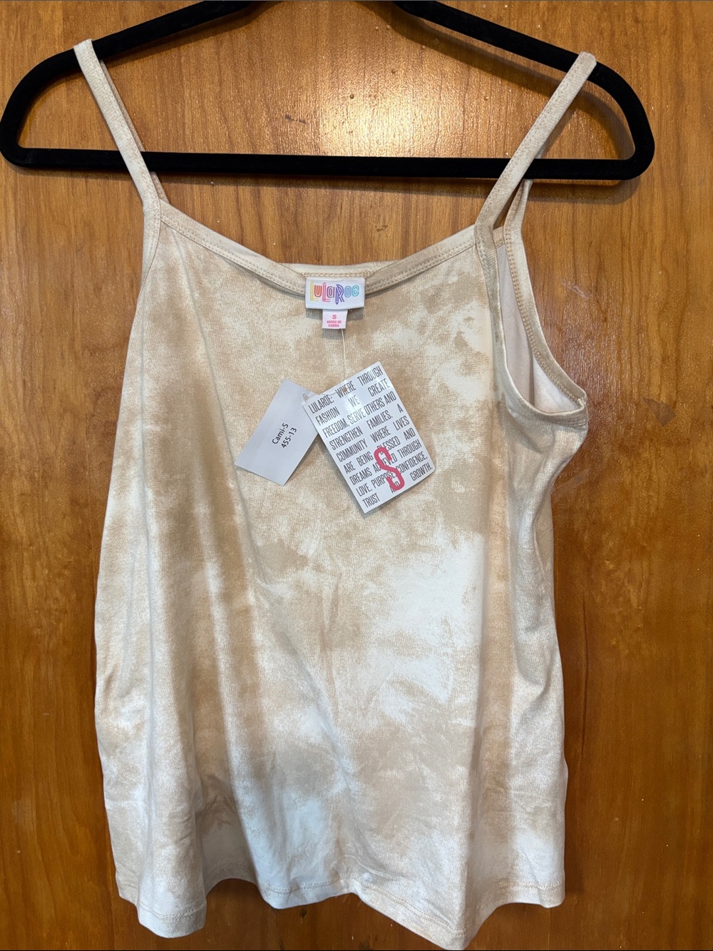NWT LuLaRoe Cream Tie-Dye Cami - Size S -